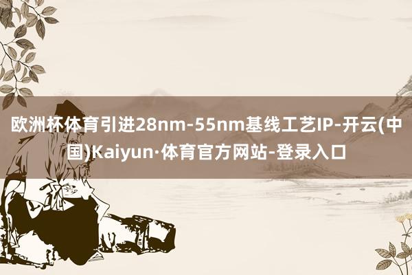 欧洲杯体育引进28nm-55nm基线工艺IP-开云(中国)Kaiyun·体育官方网站-登录入口