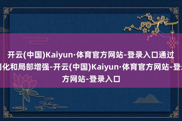 开云(中国)Kaiyun·体育官方网站-登录入口通过系统简化和局部增强-开云(中国)Kaiyun·体育官方网站-登录入口